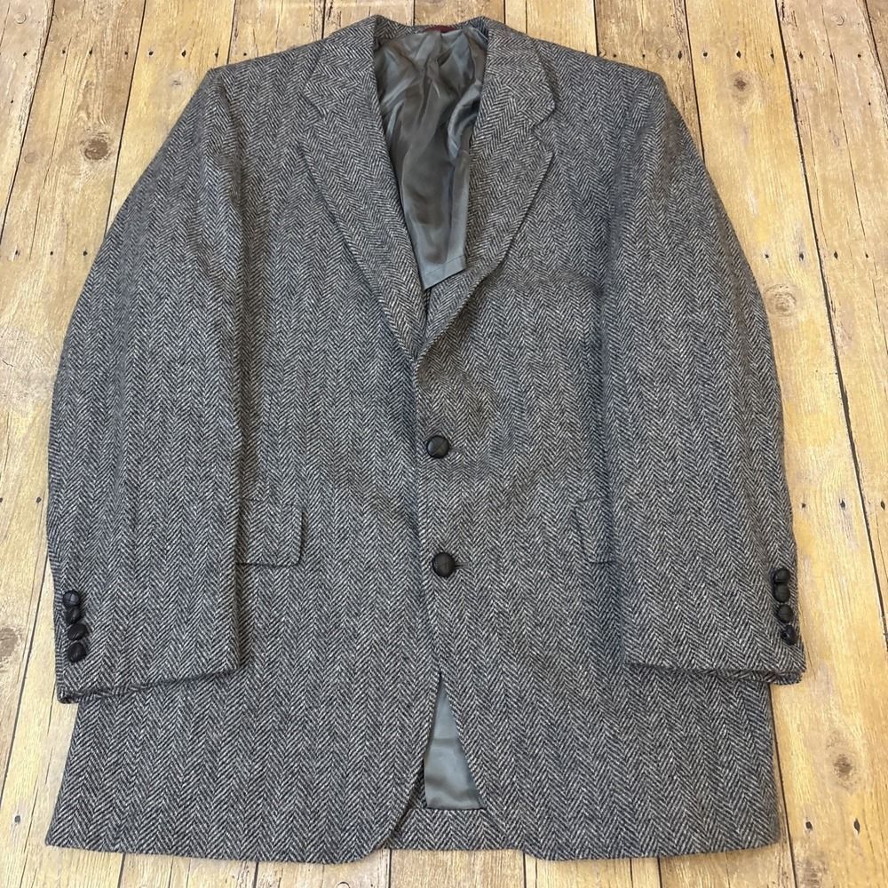 Hart Schaffner Marx Herringbone Tweed Blazer Sport Coat 42R